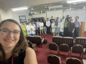 Children’s HeartLink’s Marketing and Communications Director takes a selfie of the teams together during the last day of training.