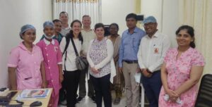 The Sri Sathya Sai Sanjeevani Centre for Child Heart Care and Mercy Children's Kansas City teams pose for a picture during the assessment visit in April 2023.