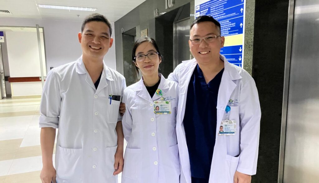 Dr. Tuan, Van Anh and Thai Sho posing together